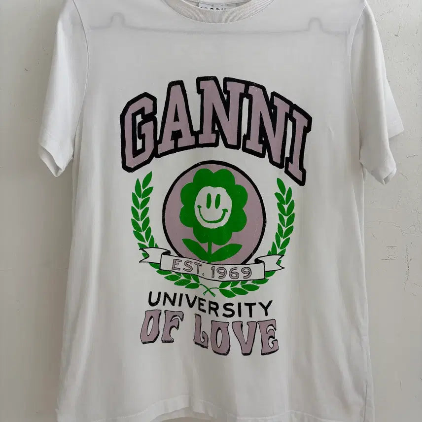 [BUNJANG] Ganni 2022 Short Sleeve T-shirt White XS / 가니 2022 반팔 티셔츠
