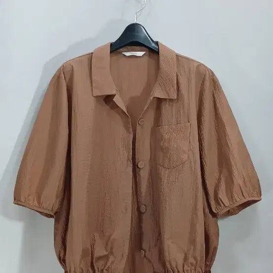 [BUNJANG] MLB brown jacket-type shirt / 멜본 브라운 자켓형 셔츠