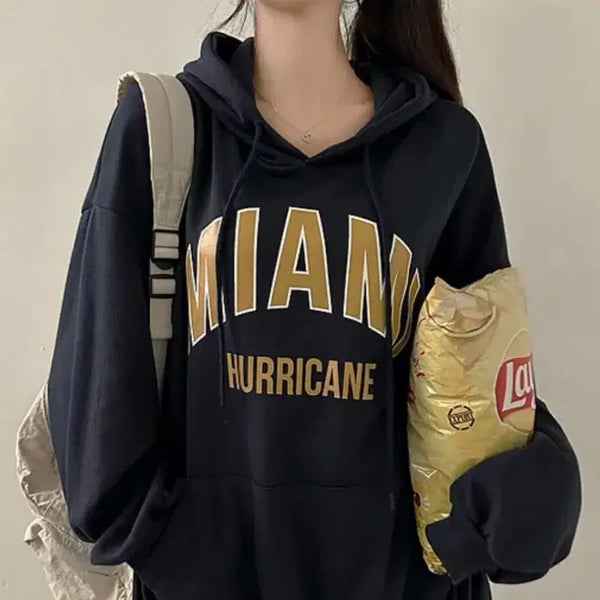 [BUNJANG] Ably Loose Fit Miami Lettering Hoodie / 에이블리 루즈핏 마이애미 레터링 후드티