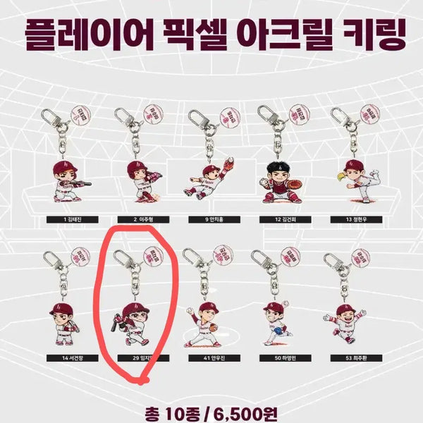 [BUNJANG] Kiwoom Heroes Lim Ji-yeol Pixel Acrylic Keyring / 키움 히어로즈 픽셀 아크릴 키링 임지열