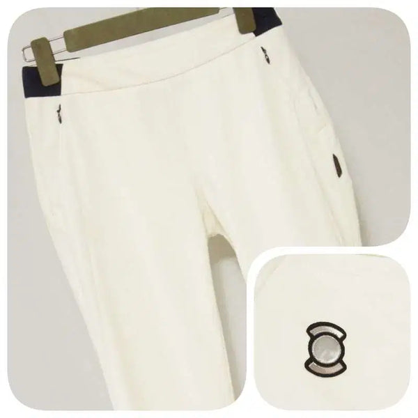 [BUNJANG] Waide Angle Functional Banding Golf Pants White / 와이드앵글 기능성 밴딩 골프팬츠 허리68