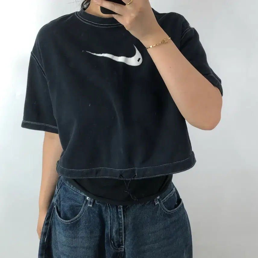 [BUNJANG] Nike Stitch Cropped T-Shirt XL / [XL] 나이키 스티치 크롭 티셔츠