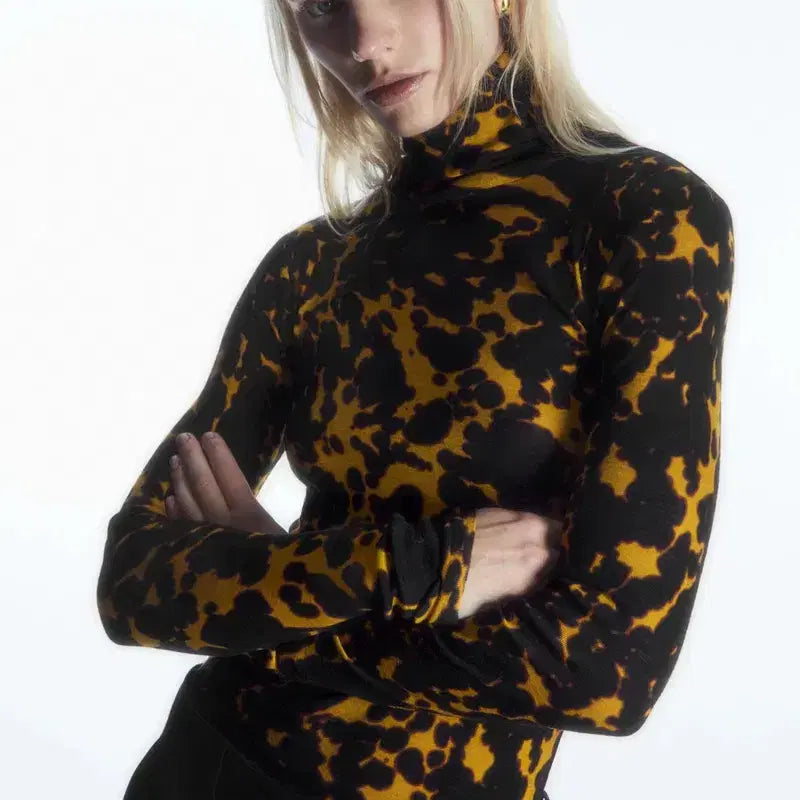 [BUNJANG] COS Leopard Turtleneck / 코스 레오파드 터틀넥
