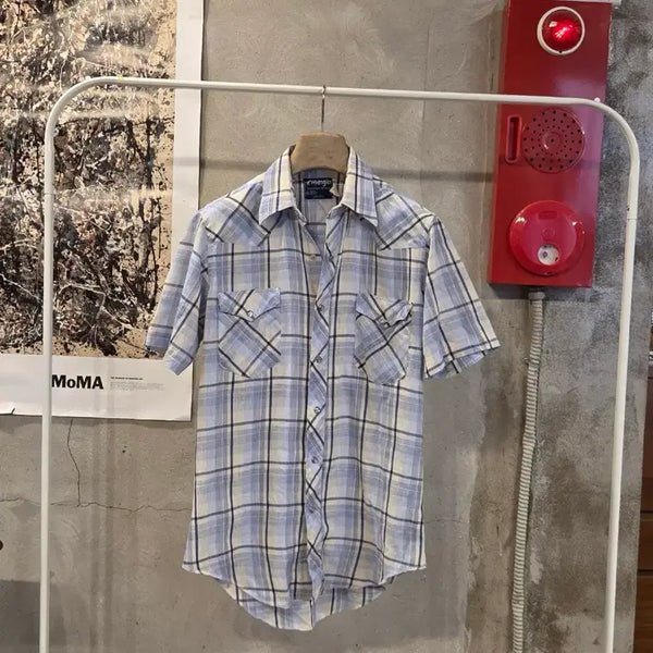[BUNJANG] Wrangler Western Linen Short-Sleeve Shirt Men's 100 / 랭글러 웨스턴 린넨 반팔셔츠 남성100