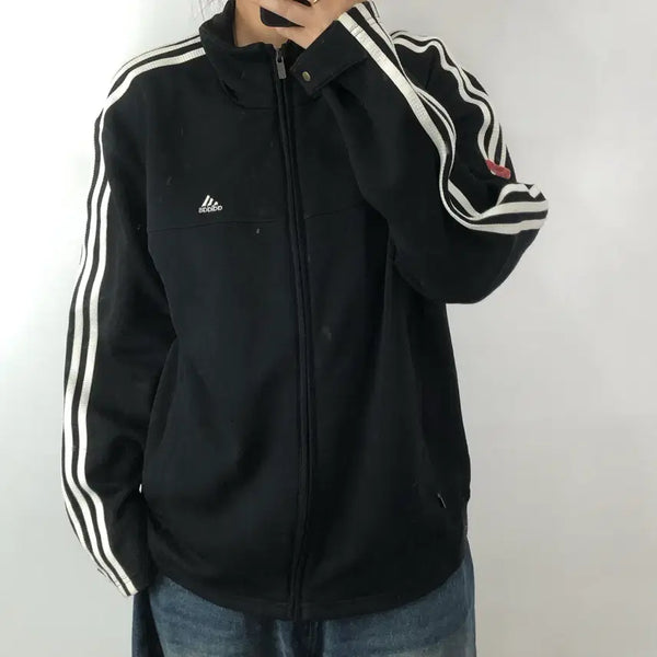 [BUNJANG] Adidas Performance Black Full Zip Jersey XL / [XL] 아디다스 퍼포먼스 블랙 집업 져지
