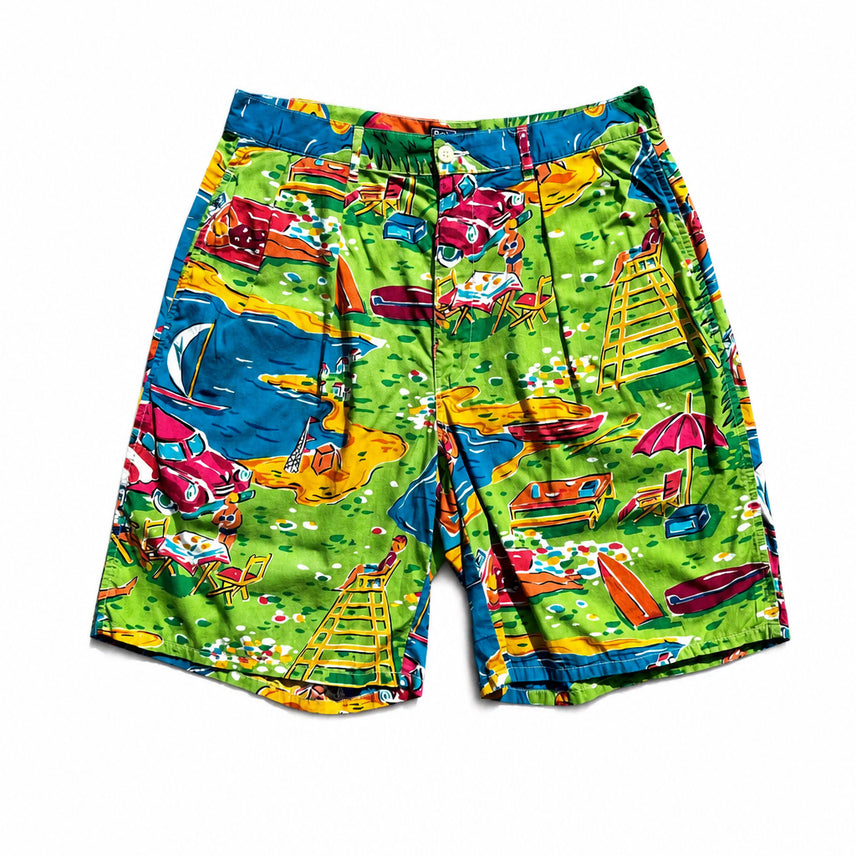 [BUNJANG] Polo Ralph Lauren 90s All-Over Print Shorts / Rare 90's 폴로 랄프로렌 올오버 프린팅 쇼츠 30"