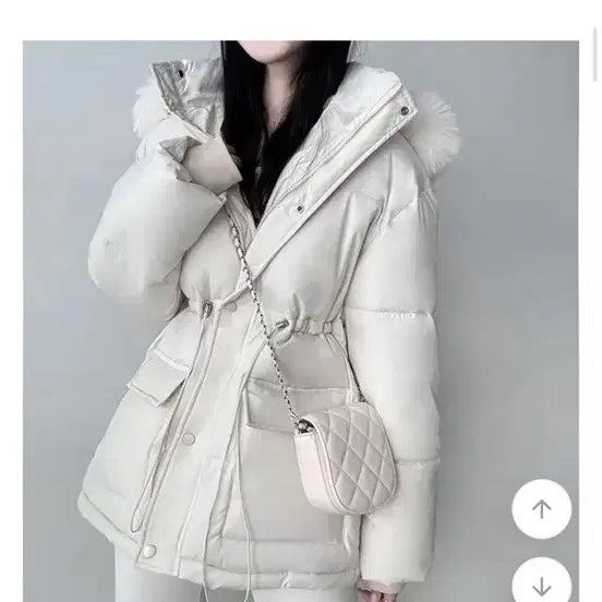 [BUNJANG] Ably Fursara Short Padding (Ivory) / 에이블리 퍼카라 숏패딩