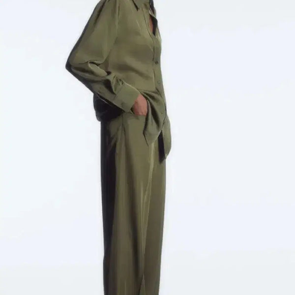 [BUNJANG] COS Fluid Straight-Leg Trousers Khaki Size 36 / COS Fluid Straight-Leg Trousers 36