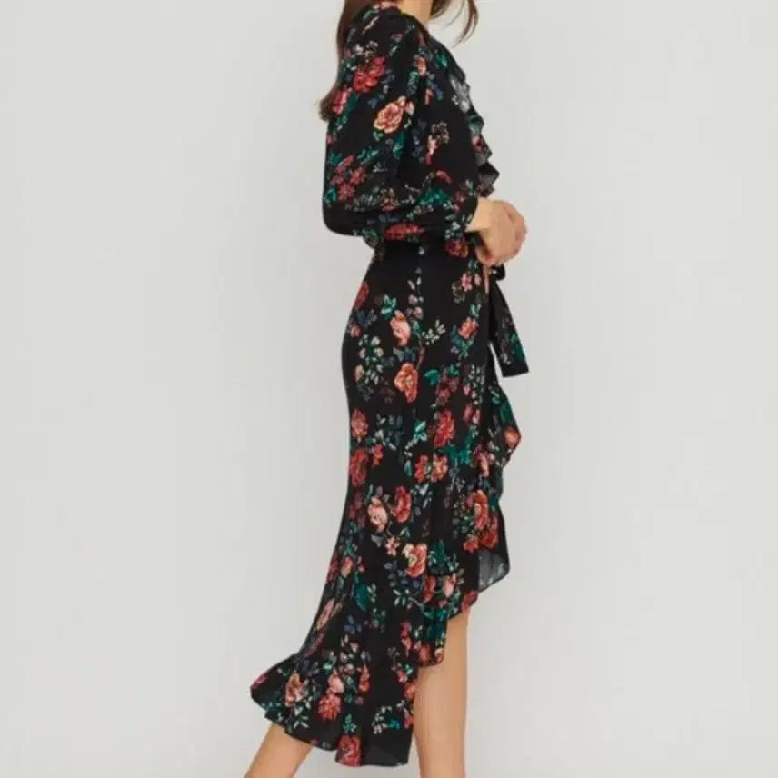 [BUNJANG] Maje Floral Wrap Dress Size 2 / 마쥬 플라워 랩 원피스