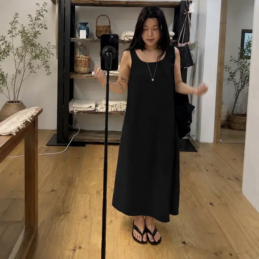 [BUNJANG] Modestmood Summer Wind One-Piece Dress Black / 모데스트무드 썸머 윈드 원피스