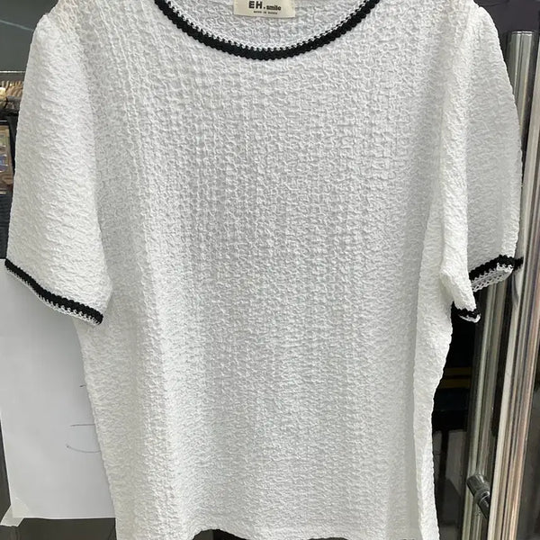 [BUNJANG] Embossed T-Shirt White / 엠보 반팔티 흰색