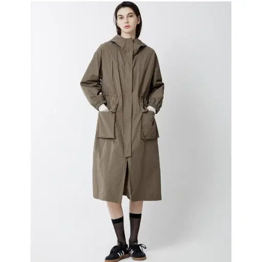 [BUNJANG] ZOOC 24 Drawstring Hooded Long Jacket / 24 ZOOC 주크 드로우 스트링 후드 롱 자켓 55