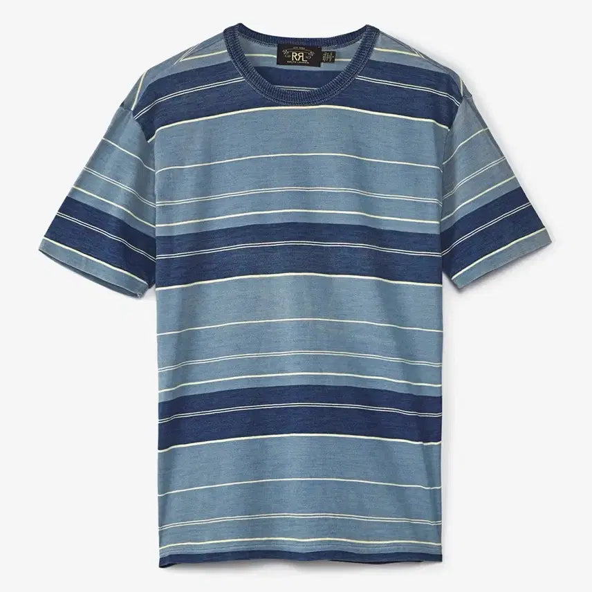 [BUNJANG] RRL Indigo Stripe Jersey T-Shirt M / RRL 더블알엘 인디고 스트라이프 저지 티셔츠 M