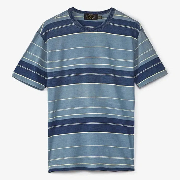 [BUNJANG] RRL Indigo Stripe Jersey T-Shirt M / RRL 더블알엘 인디고 스트라이프 저지 티셔츠 M