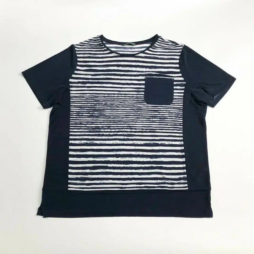 [BUNJANG] Striped Pocket Short Sleeve T-Shirt / 스트라이프 포켓 반팔