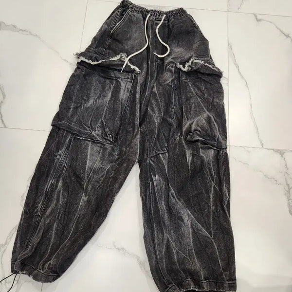 [BUNJANG] Unused Lab Balloon Cargo Denim Pants / 언유즈드랩 벌룬 카고 데님
