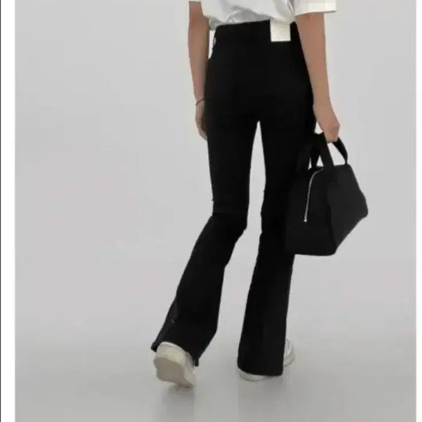 [BUNJANG] The Vonue Maire Long Bootcut Slit Pants - Black (S) / The Vonue 마이르 롱 부츠컷 트임 팬츠 S