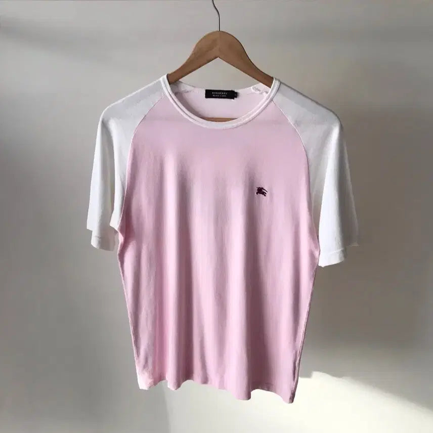 [BUNJANG] Burberry Logo Back Print Raglan Short Sleeve T-Shirt / 버버리 로고 백프린팅 나그랑 반팔