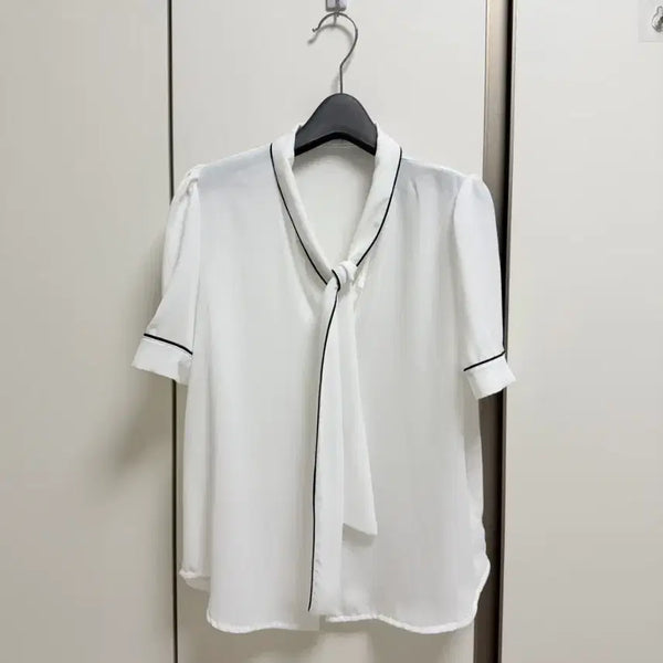 [BUNJANG] Summer Formal Blouse with Tie / [사놓고보관만한 새제품] 정가 38,400원 여름 타이 정장 블라우스 화