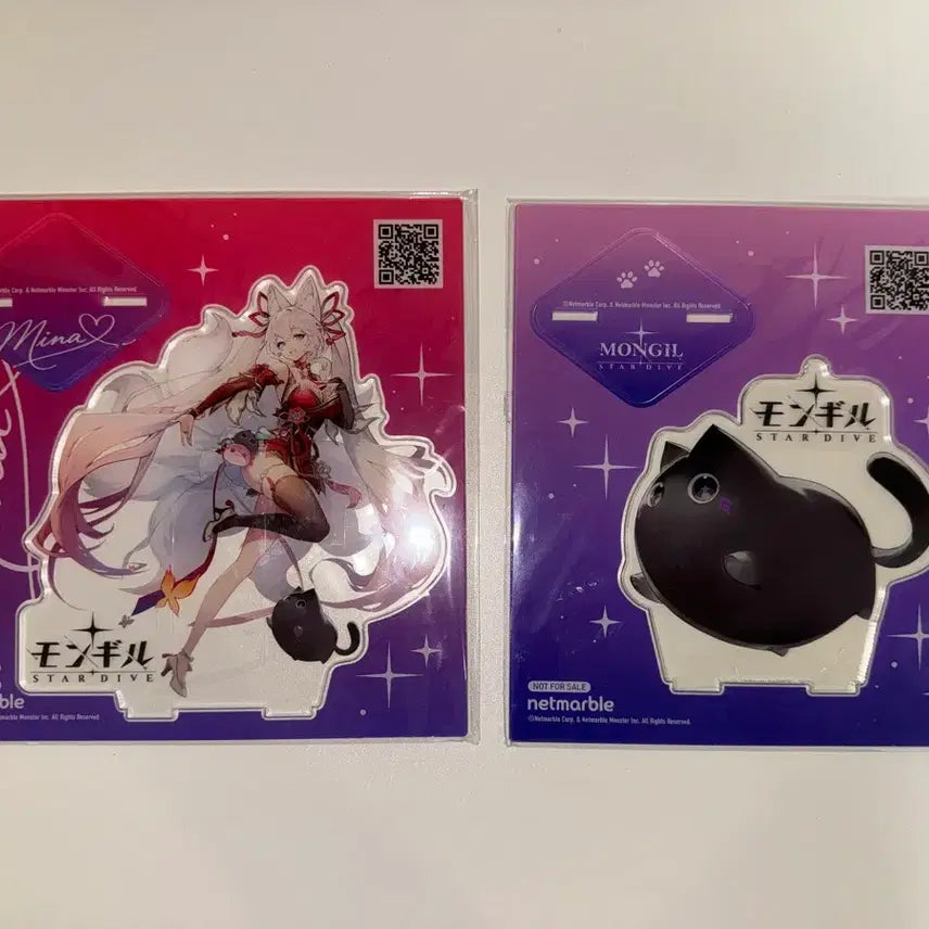 [BUNJANG] Mongil2 StarDive Mina Acrylic Stand Bundle Set / 몬길2 스타다이브 미나 야옹이 일괄 아크릴스텐드