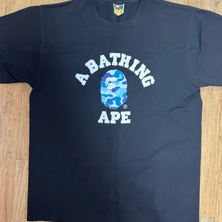 [BUNJANG] BAPE ABC Camo College T-Shirt Black Blue XL / 베이프 ABC 카모 컬리지 티셔츠 블랙 블루 XL