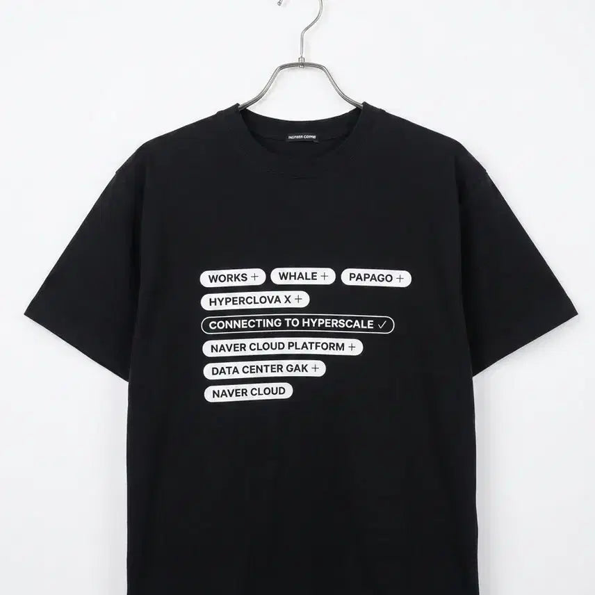 [BUNJANG] NAVER Cloud Black Typographic T-Shirt / [희귀매물/굿즈] 네이버 클라우드 티셔츠 블랙