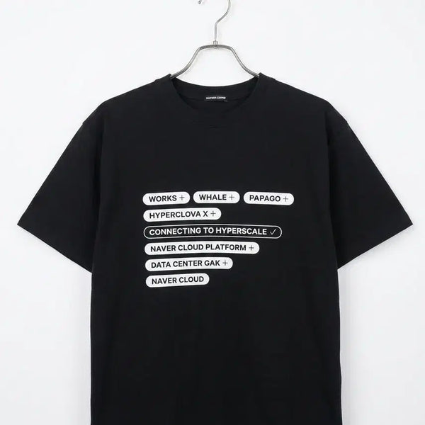 [BUNJANG] NAVER Cloud Black Typographic T-Shirt / [희귀매물/굿즈] 네이버 클라우드 티셔츠 블랙