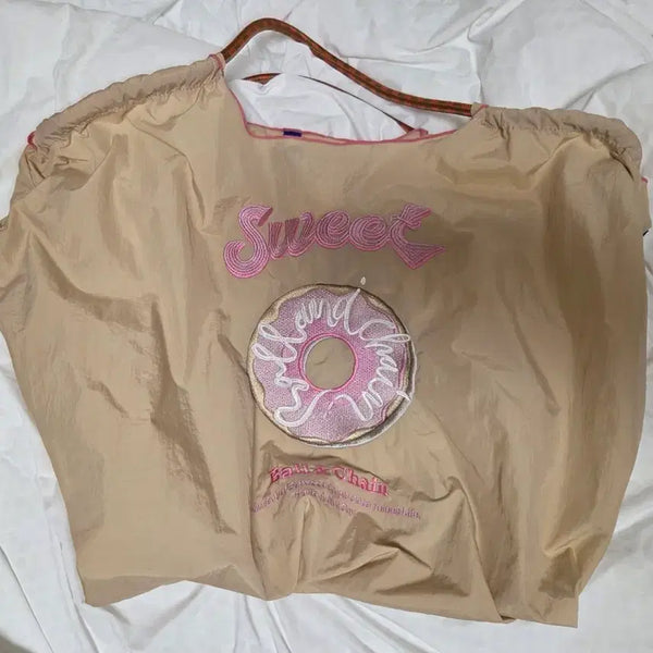 [BUNJANG] Ball & Chain Beige Sweet Donut Eco Bag Large / 볼앤체인 베이지 스윗 도넛 에코백 라지