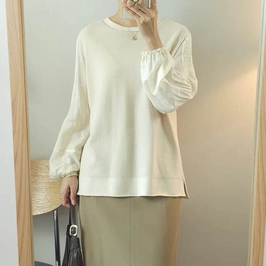 [BUNJANG] Rat By T. Women's Long Sleeve Blouse Knit (Wool Blend) / (88-98-165)래트바이티 여성 긴팔 블라우스 니트
