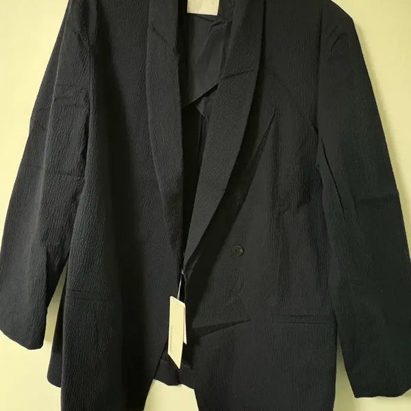 [BUNJANG] LE17SEPTEMBRE Seersucker Blazer Jacket Navy / Le17septembre 시어서커 블레이저 자켓 르917셉템버