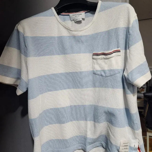 [BUNJANG] Thom Browne Rugby Stripe Short Sleeve Polo Shirt Size 2 / 톰브라운 스트라이프 반팔 티셔츠 남여공용 2사이즈