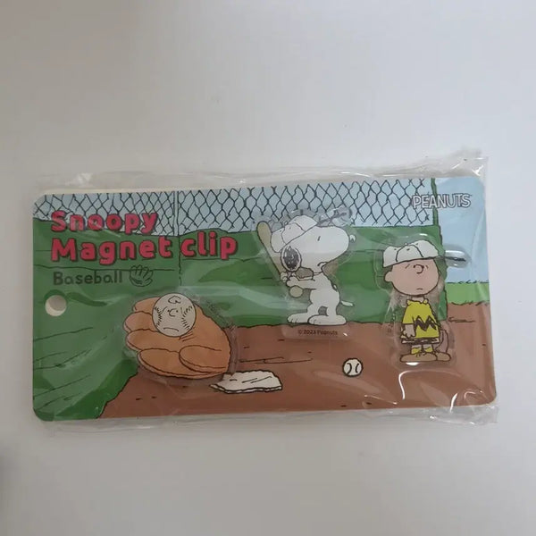 [BUNJANG] Snoopy Baseball Themed Magnet Clips Set / 스누피/스누피마그넷/스누피마그넷집게/스누피집게/스누피야구/야구마그넷/스누피클립