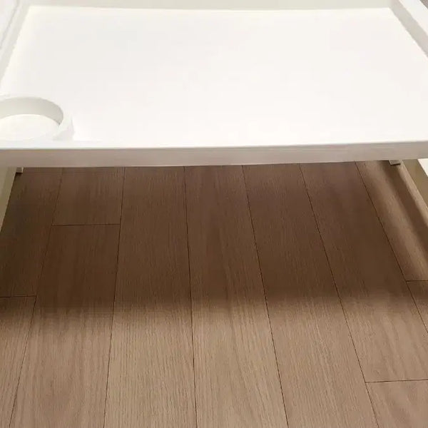 [BUNJANG] White Folding Table with Cup Holder / 화이트 접이식 테이블 컵홀더 포함