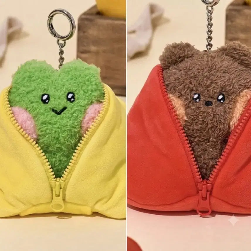 [BUNJANG] LINE FRIENDS MiniNi Palm Lenini + Brunini Keyring Set / [새제품] 라인프렌즈 미니니 팜 레니니+브니니 키링 2개 SET