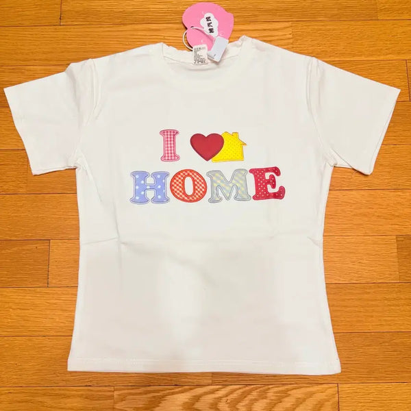 [BUNJANG] I LOVE HOME Patchwork Printing T-Shirt Retro Kitsch Y2K / [새제품,S사이즈]아이 러브 홈 I LOVE HOME 패치워크 프린팅 티셔츠 레트로 키치 y2k