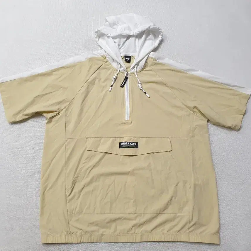 [BUNJANG] JCB Short Sleeve Anorak Hooded Jumper Beige 95-100 / JCB 반팔 아노락 후드 점퍼 베이지 95~100