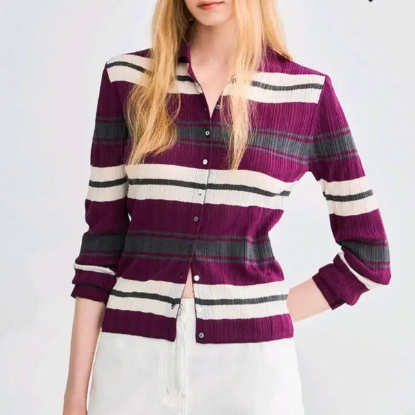 [BUNJANG] Time Homme (Hansem) Rat Stripe Cardigan / [새상품]한섬 래트 스트라이프 가디건