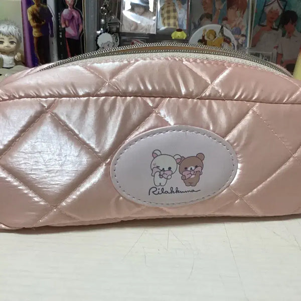 [BUNJANG] Rilakkuma Quilted Pouch Pink / 리락쿠마 파우치 퀼팅 핑크 메이크업