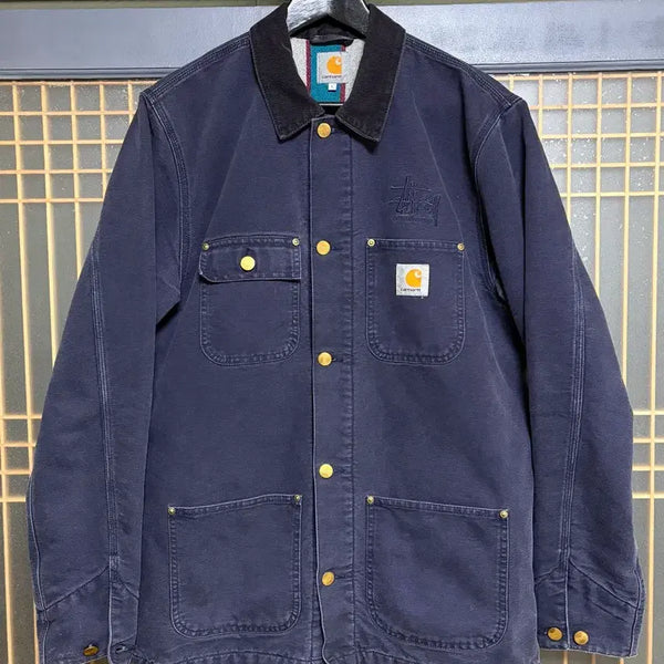 [BUNJANG] Carhartt x Stussy Collaboration Chore Jacket Navy / [L]칼하트x스투시 콜라보 초어자켓 네이비
