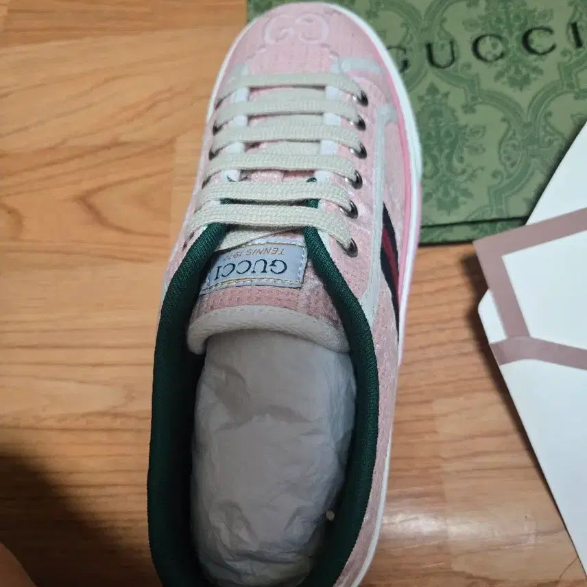 [BUNJANG] Gucci Tennis Sneakers Pink Size 235 / 구찌 테니스 스니커즈 핑크235