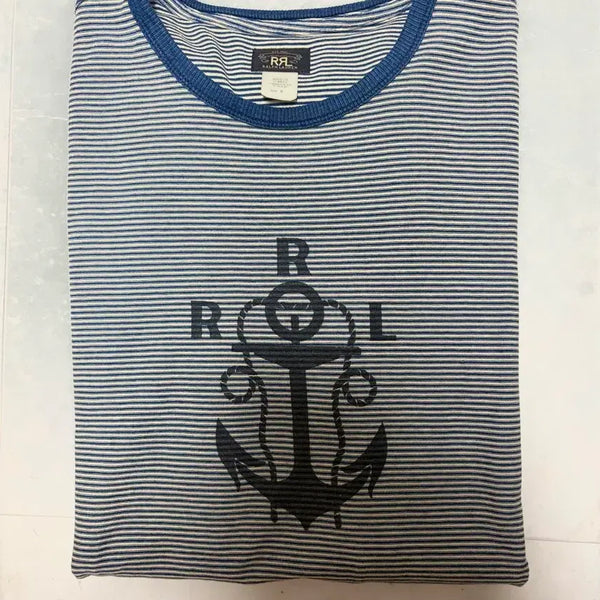 [BUNJANG] Double RL RRL Striped Short Sleeve T-Shirt Size M / [M사이즈] 더블알엘 RRL 스트라이프 반팔 티셔츠