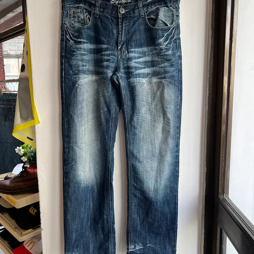 [BUNJANG] ELFSEVEN Vintage Straight Fit Denim Pants Size 35 / [35] ELFSEVEN 빈티지 데님팬츠