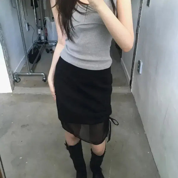 [BUNJANG] 127room Shirring Midi Skirt / (단종)127room 셔링 미디 스커트 단독주문제작 청순시크힙 에이블리