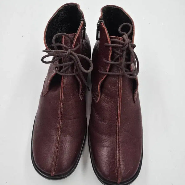 [BUNJANG] Chekberry Natural Leather Chunky Heel Ankle Boots (235-240) / 체크베리 천연가죽 통굽 앵클부츠 235~240