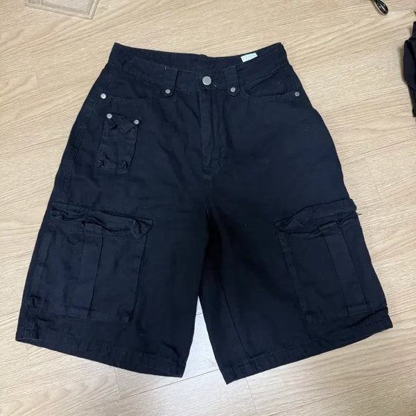 [BUNJANG] Black Cargo Shorts (M) / 블랙 카고 반바지 M