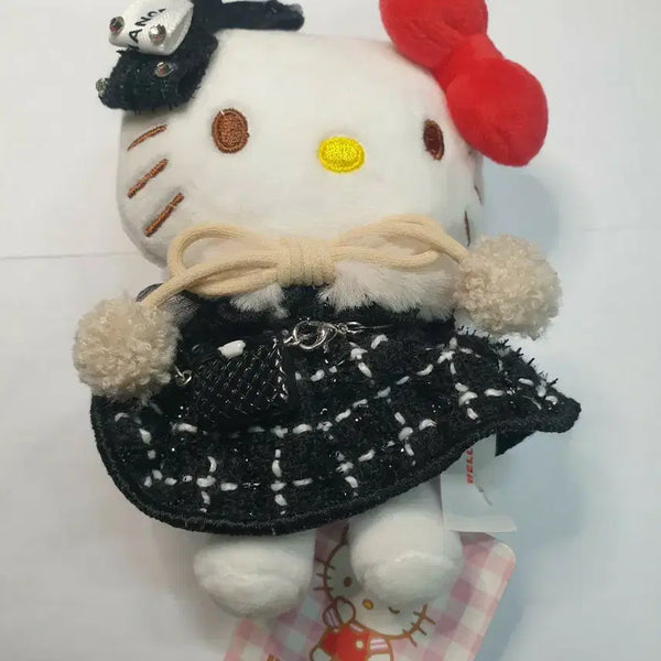 [BUNJANG] Hello Kitty Black Tweed Doll Charm / 헬로키티  블랙 트위드 인형 키링(8/17까지만판매)