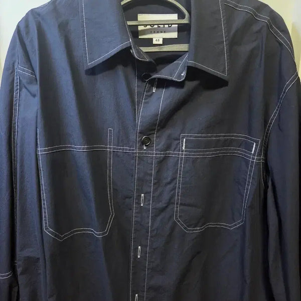 [BUNJANG] Solid Homme Navy Shirt 48 / 솔리드옴므 셔츠 네이비 48