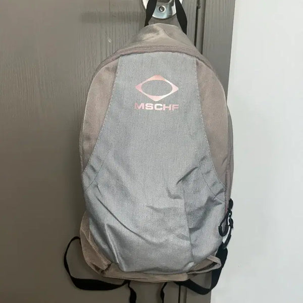 [BUNJANG] Mischief Rhombus Backpack Pink Grey / 미스치프 롬버스 백팩 핑크 그레이