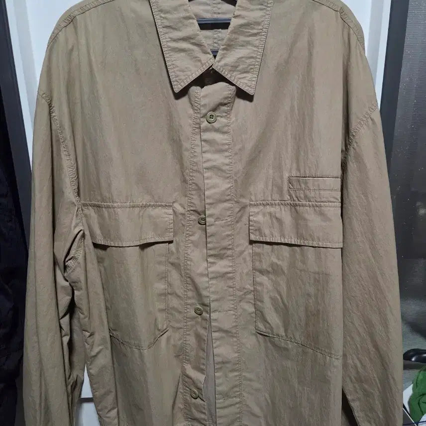 [BUNJANG] Time Homme Khaki Beige Shirt / 타임옴므 카키 베이지 셔츠