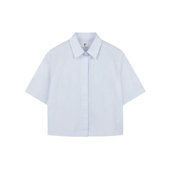 [BUNJANG] P H O L E M Poplin Cropped Short-Sleeve Shirt Light Blue XS / 폴햄 포플린 크롭 반팔 셔츠 라이트블루 xs